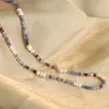 Ожерелья с подвесками ALLME Богемия Фиолетовый цвет Агат Натуральный камень Пресноводный жемчуг Ожерелье для женщин Ожерелье из 18-каратного золота из нержавеющей стали