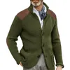 Pulls de chariot pour hommes Cardigan d'hiver d'hiver d'hiver Mateau de pull tricoté à revers avec patchwork Couleur correspondant aux hommes