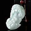 Pendentif Colliers Certifié Jade Stone Pixiu Collier Hommes Femmes Fengshui Charms Grade A Myanmar Jadéite Richesse Pi Xiu Chanceux Amulette Cadeaux