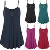 Women's Tanks Women Summer Sundress Sexy V Neck Sleeveless Button Pleated Large Hem Female Boho Knee-length Loose Casual Dress