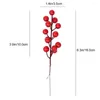 Fleurs décoratives 10 pièces branche de baies artificielles baies arbre de noël décor de mariage maison fleur décoration Simulation Branches rouges faux