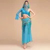 Stage Wear Belly Dance Top Jupe Ensemble Performance Costume Long Carnaval Disfraces Adultes Sexy Femmes Indienne Costume Danse