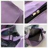 Evening Bags Canvas Women's Bag 2024 Eco Korean Shoulder Shopper Messenger Y2K Handbag School Satchel Black Crossbody Pockets