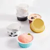 Bakformar 100 st 125 ml aluminiumfolie engångskakor pudding mousse dessert cupcake med lock bakverk muffinsform