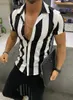 Camisas casuais masculinas luxo para homens noite social verão curto magro topos 2024 lapela botão t moda blusa masculino designer roupas