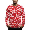 T-shirts pour hommes Vêtements de Saint-Valentin Tricots Love Print Casual Fashion Vêtements à manches longues pour hommes