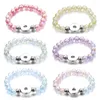 Bangle Imitation Color Pearls Bead Snap Button Bracelet Handmade Snaps Jewelry For Women Men