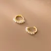 Hoop Earrings JYJIAYUJY Whole Original Sterling Silver S925 3mm Artificial Pearl In Stock Fashion Jewelry Gift E173