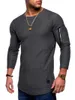 T-shirts pour hommes 2024 T-shirt printemps et été haut à manches longues coton bodybuilding hommes pliants