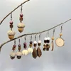 Orecchini pendenti Ghianda creativa fatta a mano per le donne Design della personalità Unico orecchino in legno vegetale stile etnico vintage all'ingrosso