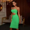 Casual Jurken 2024 Sexy Groene Midi Bodycon Bandage Jurk Vrouwen Vestidos De Festa Ropa Para Mujer Sukienki Imprezowe Zomer Party gewaad