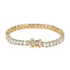 Tennis Chain 3mm 4mm 5mm 18k Gold Silver Copper Micro Inlaid Zircon Single Row Bracelet Hip Hop Rap Mens Jewelry