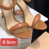 Gianvito Rossi Sandali Sandali con tacco a spillo 10,5 cm Sandali con tacco 8,5 cm Scarpe eleganti con tacco per donna Sandali firmati di lusso estivi cinturino con tacco Calzature con cerniera posteriore Con scatola 01