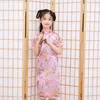 Girl Dresses Dragon Phoenix Pattern Silk Comfortable Chinese Style Dress Girls Skirt Kids Traditional Qipao Cheongsam