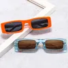 Lunettes de soleil LNFCXI Rétro Petit Rectangle Femmes Mode Contraste Couleur Nuances Rouge Lunettes Tendance Hommes Carré Lunettes de Soleil UV400