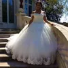 Grazioso abito da ballo abito da sposa 2024 con spalle scoperte abiti da sposa gonfi in pizzo maniche ad aletta giardino principessa stile country abito da sposa appliques vestios novia