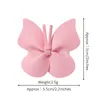 Hair Accessories Solid Color PU Leather Small Knot Bow Butterfly Clips For Girl Children Cute Kawaii Simple Princess Hairpin Fashion Party