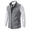 Gilets pour hommes hommes gilet col montant tricoté pull à fermeture éclair élégant cardigan sans manches doux pour le travail et vêtements décontractés