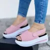 Sandals PU Low Heel 2024 High Quality Slip-On Shoes Female Casual Adult Solid Shallow Concise Women's Sandalias De Mujer