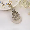 Hänge halsband Böhmen halsband färgglada naturstenpärlor kedja vintage smycken mode för kvinnor vatten droppe pärla