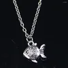 Chains 20pcs Fashion Necklace 14x15mm Double Sided Fish Goldfish Pendants Short Long Women Men Colar Gift Jewelry Choker