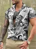 Männer Casual Hemden Musik Gedruckt Hemd Retro Schwarz Outdoor Street Button Kurzarm Mode Kleidung Designer 2024 Sommer
