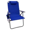 Kampmeubilair 2-pack verstelbare 4-positie extra grote strandstoel blauwe stoelen opklapbare fauteuil