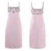 Casual Dresses Luxury Diamonds Beading For Women Sweet Elegant Sexy Spaghetti Strap Midi Summer Dress 2024 Vestidos Evening Party