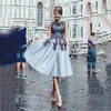 Вечерние платья Robe De Soriee Атласное платье трапециевидной формы с кружевными аппликациями для выпускного вечера 2024 Небесно-голубое короткое вечернее платье для Sweet 15 Celebrity Wear