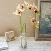 Decorative Flowers 2 Forks 3D Artificial Butterfly Orchid Flower Simulation Silk Real Touch Bouquet For Home Room Wedding Party Decoration