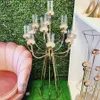 candle holder wedding table centerpiece decoration Event party stage decoration back drops supplies gold metal frame flower backdrop stand wedding arch