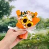 Dekorativa blommor solros tvål blomma mini bukett torkad handgjorda eviga konstgjorda bröllopsdekoration hem