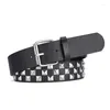 Ceintures unisexe carré perle pyramide ceinture hommes punk personnalité hip-hop jean ceinture dames luxe street designer