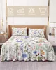 Spódnica łóżka vintage kwiatowy kwiatowy roślina elastyczna pasja z poduszkami z poduszkami materaca pokrywa pościeli arkusz arkusz