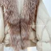 Autumn Winter Real Fox Fur Collar Oversized Thick Coat 90% Goose Down Jacket Warm Women Luxury Fashion Outerwear 231229