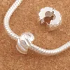 10mm Silver Plated Tone Pumpkin Stopper Big Hole Beads Clip 30Pcs lot Fit European Charm Bracelets Metals Jewelry DIY L1749186q