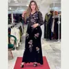 Etniska kläder Arabiska mantel kvinnor turkiska mode blommor dubai strass lång klänning muslimska damer affär bankett