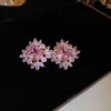 Dangle Earrings Snow Flower Luxury Jewelry Zircon For Women Cute Fashion Accessories Bride Wedding Engagement Gift