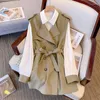 Vrouwen Trenchcoats Lente Vrouwen Jas Blouse 2 Stuks Set Casual Riem Jas 2024 Dunne Slanke Zon Beschermen Kantoor dame Jurken