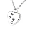 Lily Cremation Jewelry Puppy Pet Dog Paw Print Heart Necklace Memorial Urn Pendant Ashes With Present Bag och Chain252R