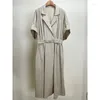 Robes de soirée Robe d'été pour femmes, ceinture plissée extensible, taille longue, vêtements de travail amincissants, jupe trapèze