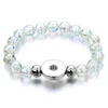 Bangle Imitation Color Pearls Bead Snap Button Bracelet Handmade Snaps Jewelry For Women Men