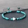 Strand słodkowodna kształt serca wisiorek pleciony bransoletka 4 mm naturalny lawa czarny polski tygrysy bransolek bransoleter pulsera biżuteria