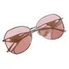 2024New Eleglant Women Multi shiped Metal Sunglasses UV400 HD Gradient Goggles軽量ゴールドシルバーカラーRIM Y57-18-140三角ホローホローレッグデザインフルセットケース