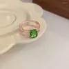 Anelli a grappolo Anello chiuso con zirconi colorati dolci coreani Arcobaleno in cristallo acrilico per regalo di gioielli per feste di fiori per ragazze