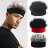 Beralar Kadın Erkek Hip Hop Cap Beanie ile Komik Spiky sahte saç peruk Vintage Kavun Ev Sahibi Kafatası Şapkası Cosplay Kostüm