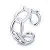 Cluster Rings Fashion Geometric Chain Party for Women Simple Open Ring Band Wedding Female Trendy Accessories SMycken