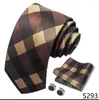 Papillon Cravatta scozzese/a righe marrone da uomo Cravatta scozzese 2024 Materiale TR intrecciato