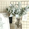 Fiori decorativi Foglia argento Crisantemo Floccaggio Imitazione Fiore Decorazione di nozze per la casa Pianta portatile Campanula Artificiale