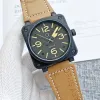 Diseñador para hombre Relojes de pulsera Relojes deportivos mecánicos automáticos Bell Correa de reloj de goma Reloj de lujo Reloj de pulsera de negocios Hombre mujer Reloj de pulsera Ross